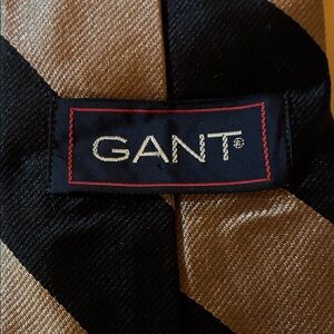 Gant Vintage Classic Black and Tan Striped Tie All Silk